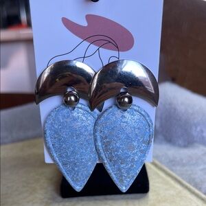 Silver and Blue Teardrop Earrings